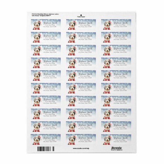 Oud Engels Sheepdog retour adres labels (Full Sheet)