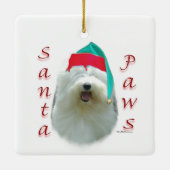 Oud Engels Sheepdog Santa Paws Keramisch Ornament (Achterkant)