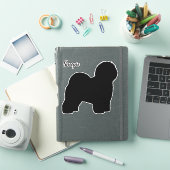 Oud Engels Sheepdog Silhouette Vinyl Sticker (iPad Cover)