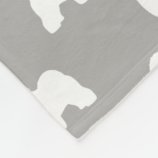 Oud Engels Sheepdog Silhouettes Sheepie Dogs Fleece Deken (Hoek)