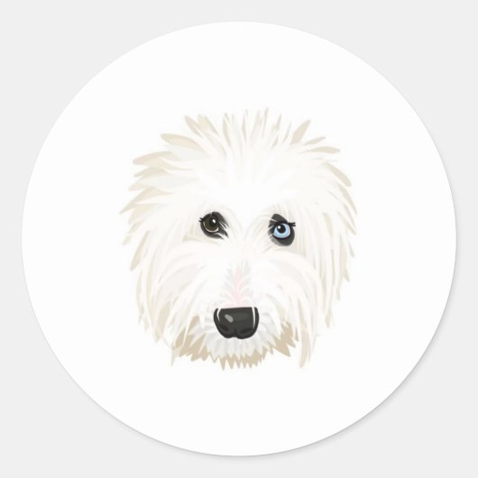 Oud Engels Sheepdog Sticker (Voorkant)