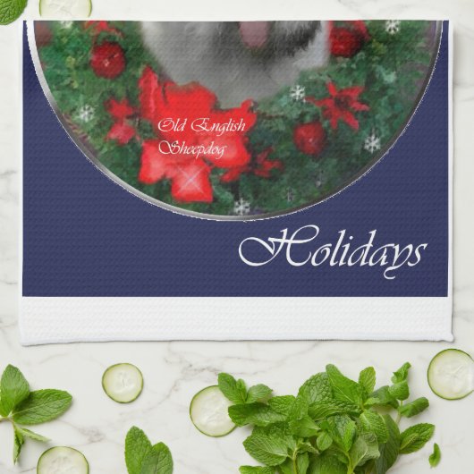 Oud Engels Sheepdog Theedoek (Gevouwen)