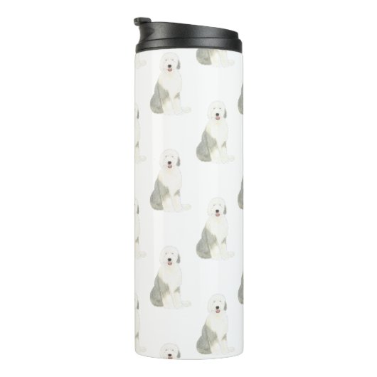 Oud Engels Sheepdog Thermosbeker (Geroteerd rechts)