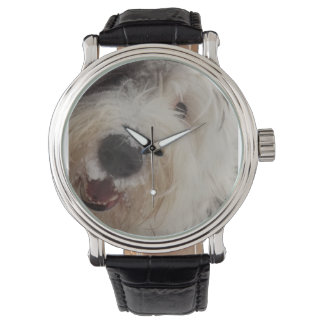 Oud Engels Sheepdog Watch - Sneeuwgezicht Horloge