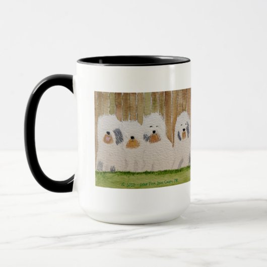 Oud Engels Sheepdogs Originele Art Mok (Links)