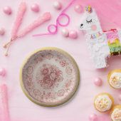 Oud Engelse bloemmotief keramiek uitziend als vint Papieren Bordje (Feest)