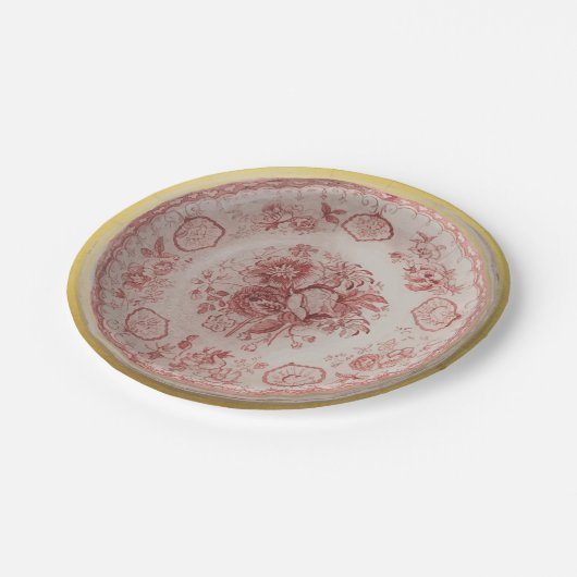 Oud Engelse bloemmotief keramiek uitziend als vint Papieren Bordje (Gekanteld)