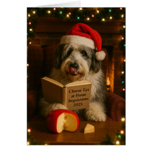 Oud-Engelse herdershond 'Kaasbelasting' kerstkaart