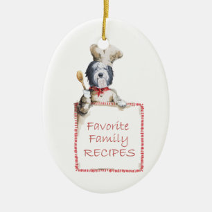 Oud-Engelse schaapshond Chef van Liefde Keramisch Ornament