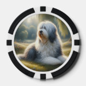 Oud-Engelse Schaapshond Poker Chips (Voorkant)