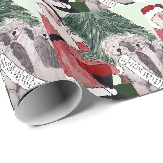 Oud Engelstalig cadeau van Sheepdog inpakpapier (Rol Hoek)