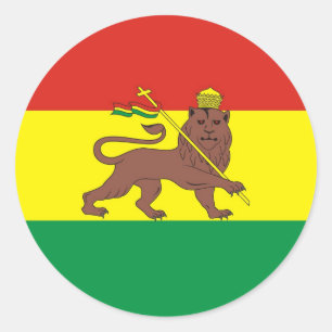 Oud-Ethiopische vlag bij Lion Judah Ronde Sticker
