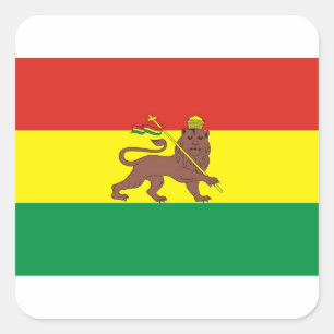 Oud-Ethiopische vlag bij Lion Judah Vierkante Sticker