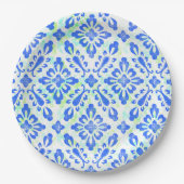 Oud Fashioned Blue en White China Pattern Papieren Bordje (Voorkant)
