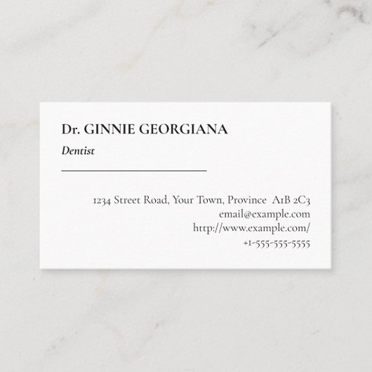 , oud Fashioned en Klassiek Visitekaartje (Voorkant)