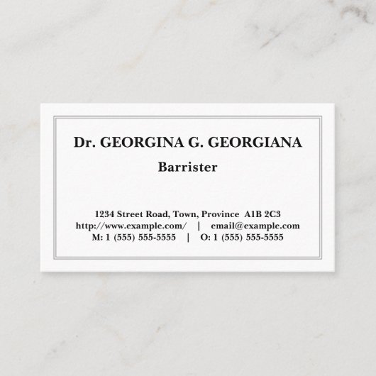 Oud Fashioned, Klassiek Visitekaartje (Voorkant)