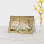 Oud-fashioned Wedding Album Card Kaart (Gele Bloem)