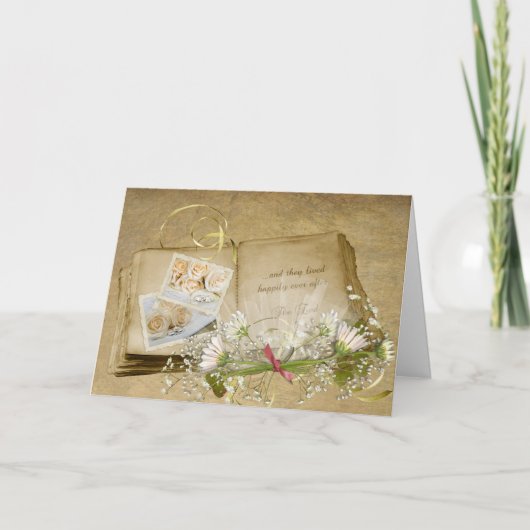 Oud-fashioned Wedding Album Card Kaart (Voorkant)