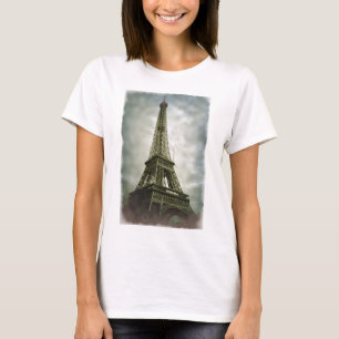 Oud fotoeffect Eiffel Tower Paris T-shirt