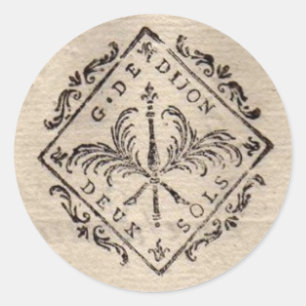 Oud Frans Document Stempel Ronde Sticker