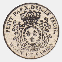 Oud Frans Document Stempel Ronde Sticker
