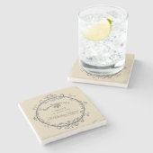 Oud Frans Etiket Stenen Onderzetter (Zijkant)