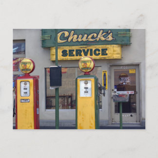 Oud gasstation briefkaart