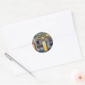 Oud gasstation ronde sticker (Envelop)