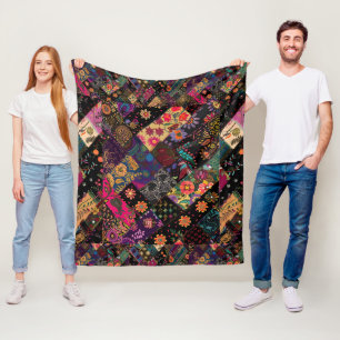 Oud geïnspireerd bloemendekenpatroon fleece deken