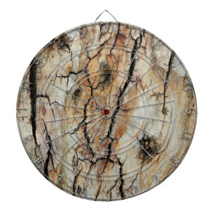 Oud gekraakt natuurlijk afbeelding met schors dartbord