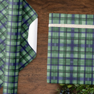 Oud geld Black Watch Tartan Plaid Groen Blauw Cadeaupapier