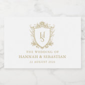 Oud geld  Crest Wedding Sparkling Wijnetiket (Enkel label)