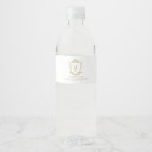 Oud geld  Crest Wedding Waterfles Etiket (Voorkant)