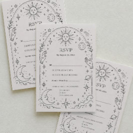 Oud Geld Hemels Huwelijk Traditionele RSVP Kaart