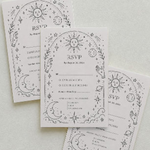 Oud Geld Hemels Huwelijk Traditionele RSVP Kaart