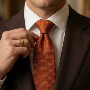Oud geld roest oranje Birdseye tweed stof Stropdas