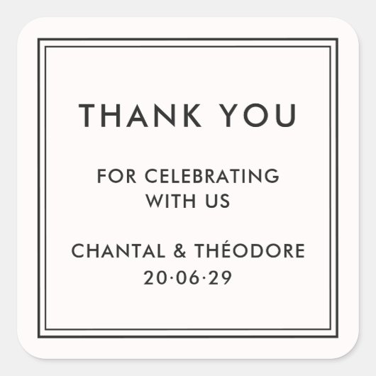 Oud geld | Rustige luxe bruiloft Bedankt Sticker (Voorkant)