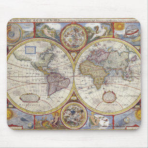  oud Geschiedenis-Omvergooienontwerp van de Wereld Muismat