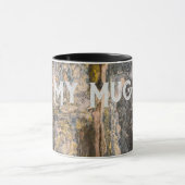 Oud geschilderde bakstenen wand mok (Midden)