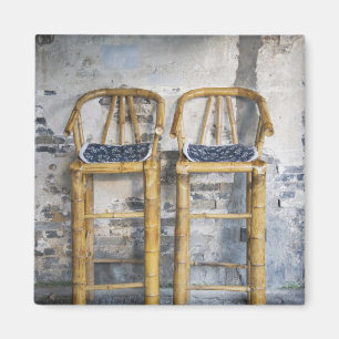 Oud gestileerde bamboe stoelen, Xitang, Zhejiang, Magneet