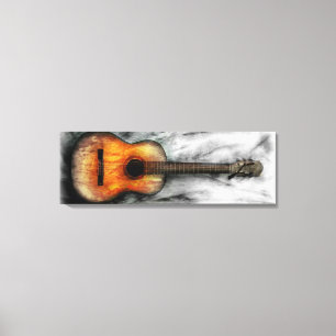 Oud gitaarschilderij canvas afdruk
