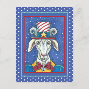 OUD GOAT UNCLE SAM, FUNNY BOERDERIJ PATRIOTIC BILL BRIEFKAART