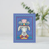OUD GOAT UNCLE SAM, FUNNY BOERDERIJ PATRIOTIC BILL BRIEFKAART (Staand voorkant)