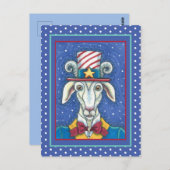 OUD GOAT UNCLE SAM, FUNNY BOERDERIJ PATRIOTIC BILL BRIEFKAART (Voorkant / Achterkant)