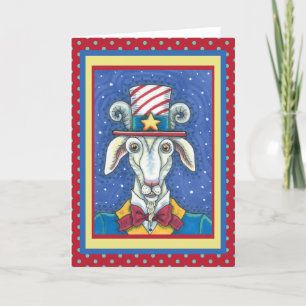 OUD GOAT UNCLE SAM, FUNNY BOERDERIJ PATRIOTIC BILL FEESTDAGEN KAART