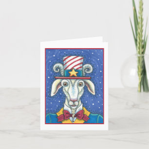 OUD GOAT UNCLE SAM, FUNNY BOERDERIJ PATRIOTIC BILL FEESTDAGEN KAART