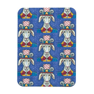 OUD GOAT UNCLE SAM, FUNNY BOERDERIJ PATRIOTIC BILL MAGNEET