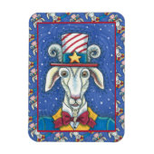 OUD GOAT UNCLE SAM, FUNNY BOERDERIJ PATRIOTIC BILL MAGNEET (Verticaal)