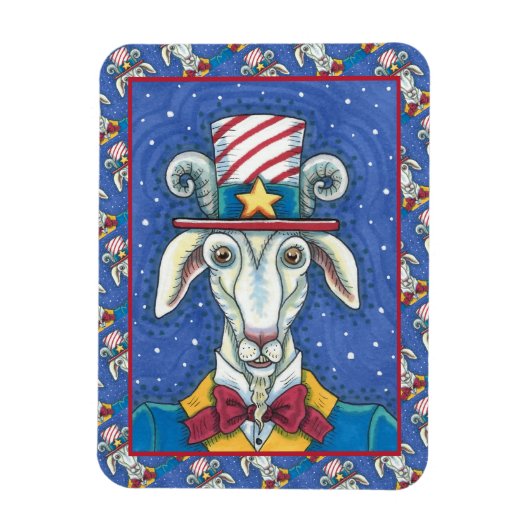 OUD GOAT UNCLE SAM, FUNNY BOERDERIJ PATRIOTIC BILL MAGNEET (Verticaal)