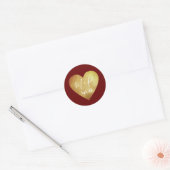 Oud Goud Liefde Hart Met Script initialen Wo Ronde Sticker (Envelop)